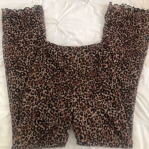 Leopard print flared pants
